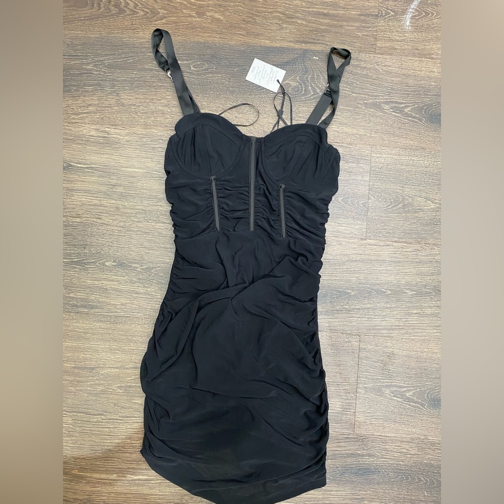 Mesh Black corset mini dress